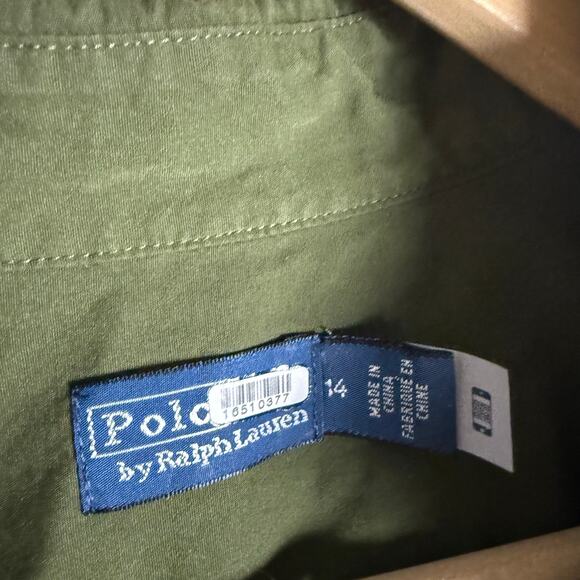 Polo Ralph Lauren Jessica Day Green Cotton Eyelet Drawstring Midi Shirt Dress 14 - Picture 11 of 14